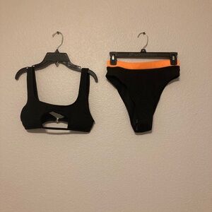 Bikini 2pc Swimsuit Black and orange Size M